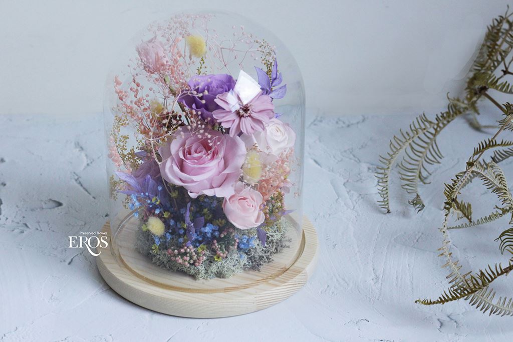 玻璃罩花禮、永生花玻璃罩、玻璃罩乾燥花、玻璃罩盅、玻璃鐘罩、花 玻璃屋、花藝體驗課程、親子活動